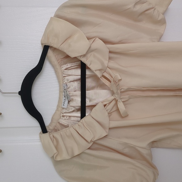 Paul & Joe Butter Yellow 100% Silk Ruffle Blouse - Picture 7 of 11